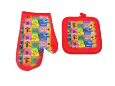 SET. 2 PEZZI GUANTO DA FORNO + PRESINA SARDEGNA QUADRATI SET. BARBECUE ROSSO mp