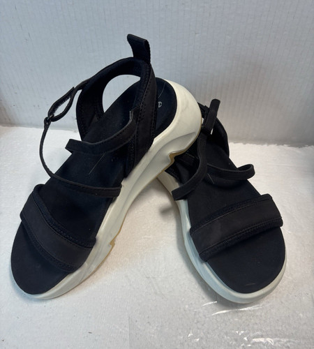 Sandali ecco neri pelle con - pelle,