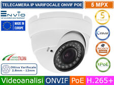TELECAMERA DOME IP 5 MP MEGAPIXEL VIDEOANALISI VARIFOCAL 2,8-12mm ONVIF POE IP66