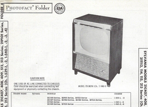 1958 sylvania 21c407 - 1958,