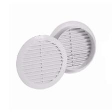 2 pezzi GRIGLIA DI AERAZIONE IN PLASTICA TONDA DA INCASSO diam. 100 mm CON RETE
