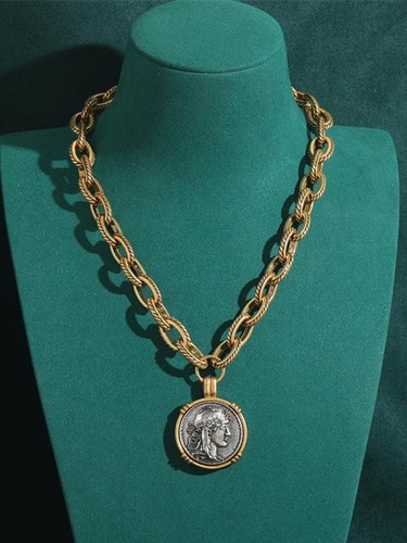 Collana oro ciondolo moneta