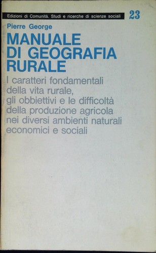 Manuale geografia rurale - manuale, di