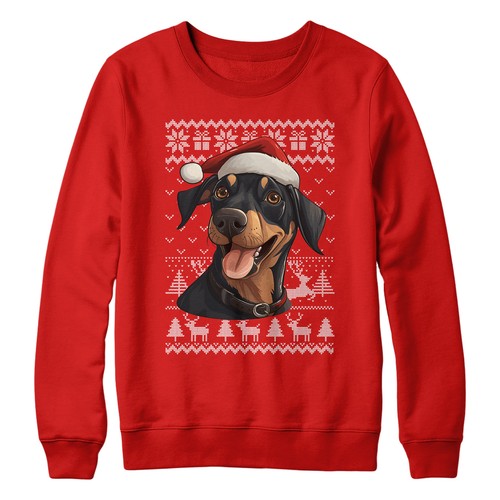 Felpa doberman natalizia - felpa, per