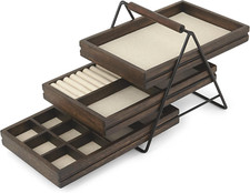 Terrace Vassoio Portagioie, Legno Di Hevea, Nero/Noce