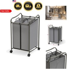 Carrello Stendibiancheria Resistente 2 Sacchetti Estraibile Organizzatore Rack Metallo