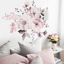 Adesivo albero ramo rosa fiori