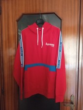 Felpa con cappuccio rossa in cotone Supreme Grip uomo