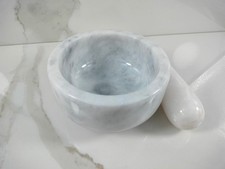 Mortaio in Onice Bianco