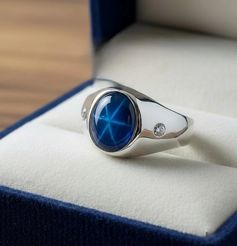 Anello uomo con zaffiro - da,