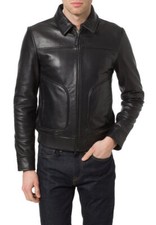 Giacca pelle nera uomo biker