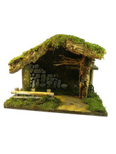 Capanna Artigianale Cm 18x33x24 Grotta Paesaggio + Scelta Pastori Presepe