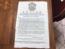 TREVISO - 1805 - NAPOLEONE - AVVISO - ARRESTI POLIZIA