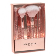 Peggy Sage Kit 4 Pennelli Make Up Viso Occhi Set Regalo Donna Confezione Rosa