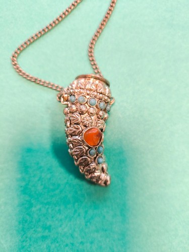 Collana corno porta tabacco - collana,