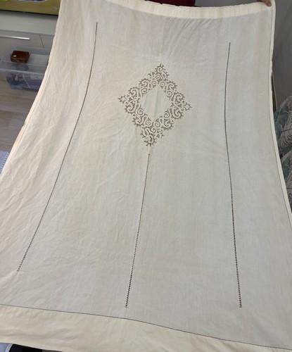 Tenda lino vintage pizzo - lino,