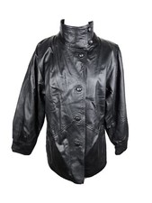 cappotto vera pelle vintage Wms taglia S nero vera pelle morbida S60