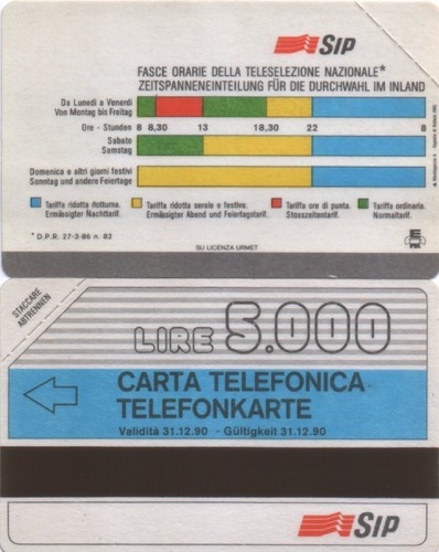 Scheda telefonica fasce - -,
