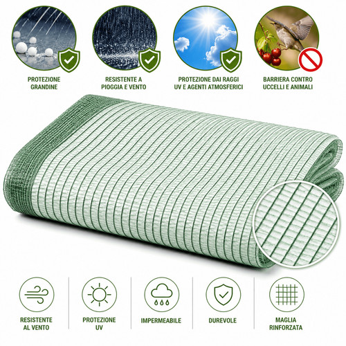 Rete antigrandine verde 35g - antigrandine,