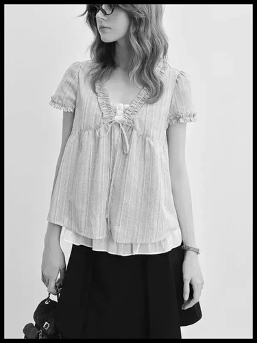 Shirt donna blu estiva - t-shirt,