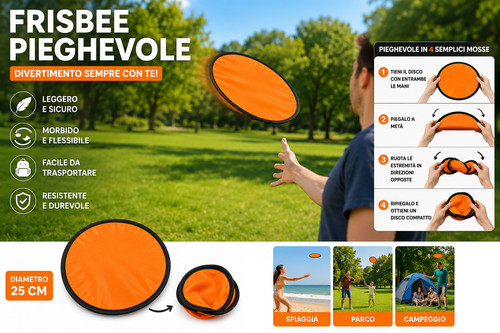 Frisbee pieghevole 25cm disco - pieghevole,