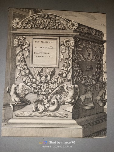 1680 urna funeraria incisione - urna,