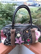 MALIPARMI borsa in tessuto, pelle e decori in pietre dure