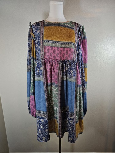 Abito aura patchwork fluido - patchwork,