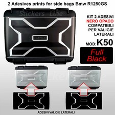 2 adesivi valigie vario BMW R1200GS R1250GS Nero Opaco K50 dal 2013 FULL BLK