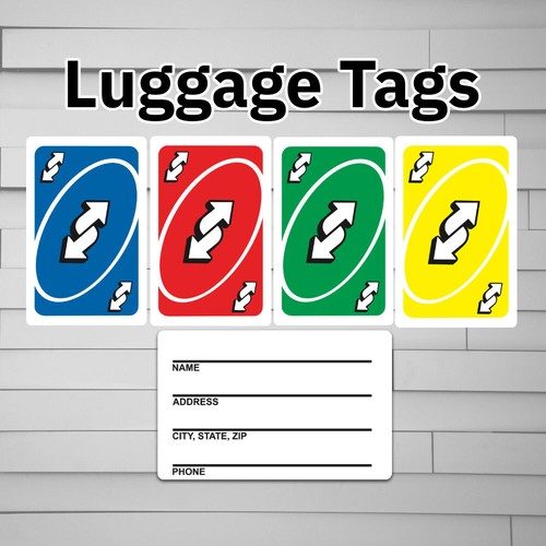 Uno reverse card bagaglio tag - card,