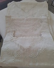 Tre Antichi Camicioni Lino Ricamo A Mano Mai Usati Lunghezza  Cm100 Seno Cm55