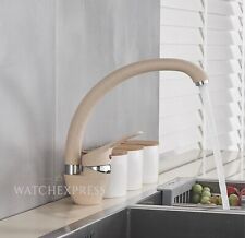 MISCELATORE RUBINETTO CUCINA CANNA CURVA LAVELLO MONOCOMANDO AVENA SABBIA BEIGE