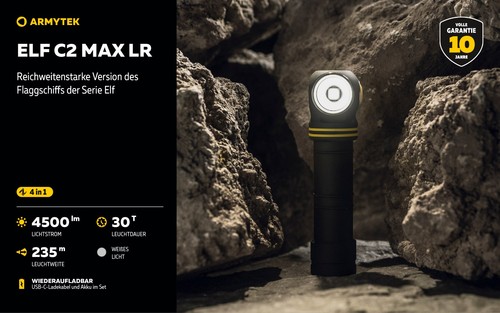 Lampada frontale armytek elf - lampada,