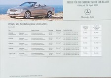Listino prezzi Mercedes CLK