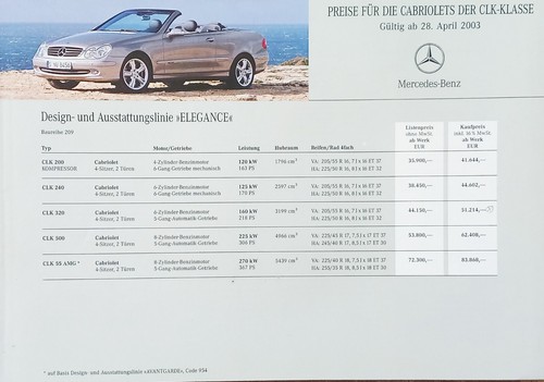 Listino prezzi mercedes - listino, clk
