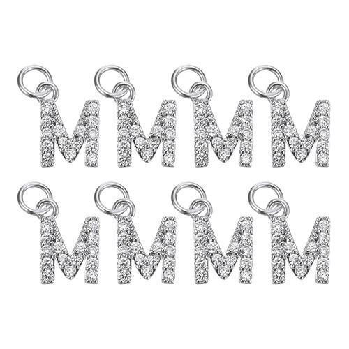 Charm lettera strass pezzi - lettera, strass,