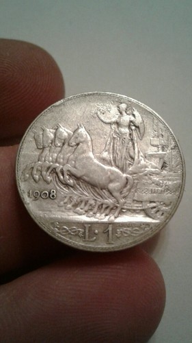 Lira 1908 rara - lira, quadriga