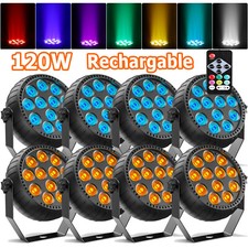 8x Par Faretto Batteria Ricaricabile 12LED RGB Par Luce di Sceno per DJ Matrimonio