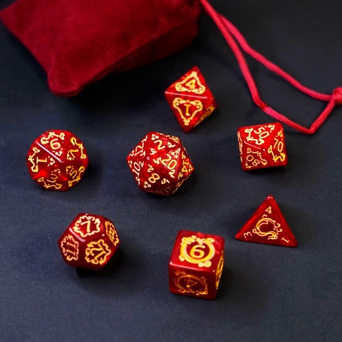 Set dadi rossi oro - dadi, red