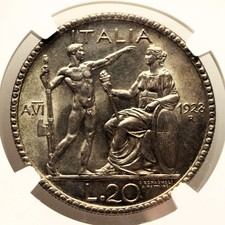 20 Lire -Ag- 1928 An.VI