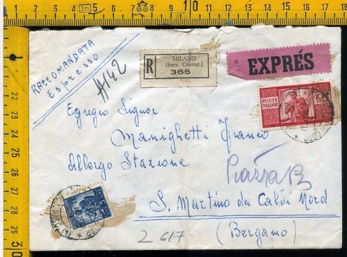 Repubblica busta con - 100, lire