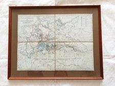 Cartina geografica antica mappa Stati Settentrionali Germania 1864