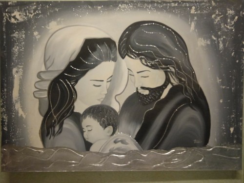Quadro sacra famiglia argento