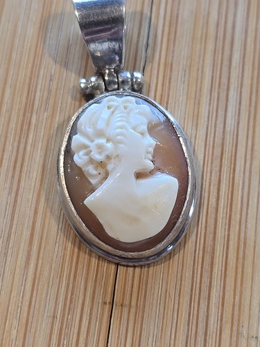 Sterling silver carved shell - sterling,