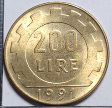 200 Lire 1991 Italie Italy SUP