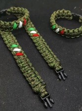  4 Bracciali  In Paracord Cobra Ranger Camo  - Tricolore   Edc outdoor Su Misura