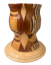 Vaso Dan & Bob’s in legno massello tornito a mano artigianale unico 9" x 6"