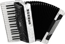 Hohner Bravo III 72 Fisarmonica cromatica a chiave per pianoforte - Bianco perla (BR72W)