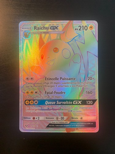 Carte pokémon raichu - pokémon, gx