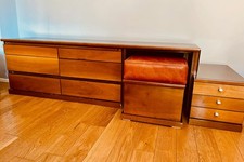 Set comò + comodini vintage anni ’70 noce massello